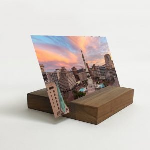 Horizontal Wooden Photo Card Base Walnut